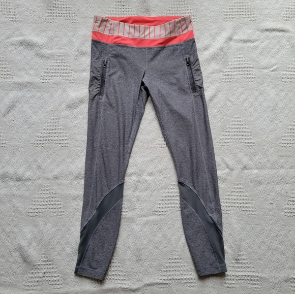 Lululemon Inspire Tight II (Mesh)- In Grey/ Butter Pink - Picture 2 of 14